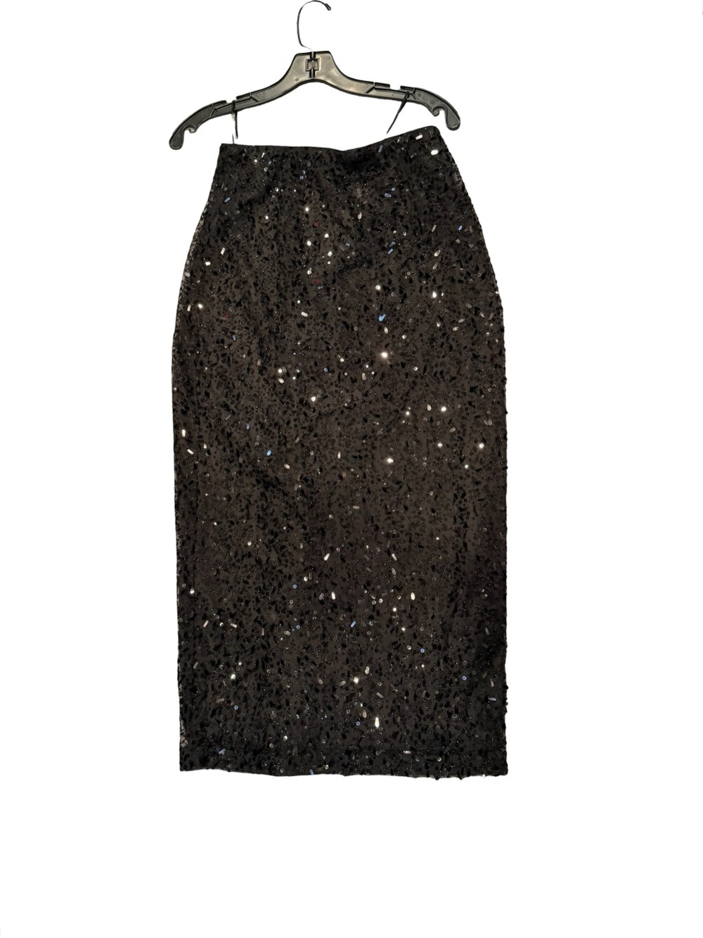 Elie Tahari Black Sequin Lace Pencil Skirt